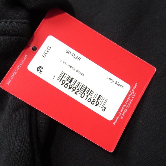 NWT Spanx AirEssentials Crew Neck Shift in Black Airluxe Knit Dress L - Picture 3 of 6